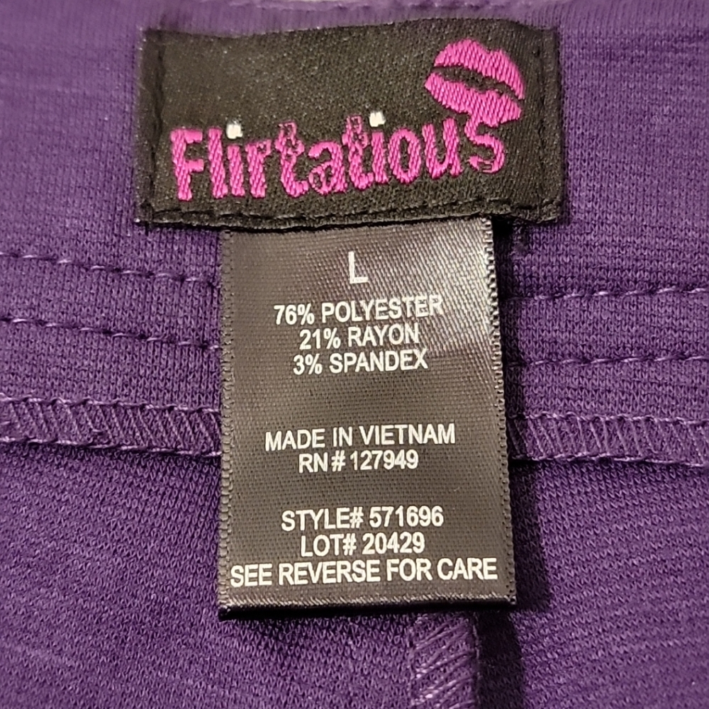 Flirtatious Size L Women's Pull On Dress Pants Acai Purple Large - Picture 7 of 14